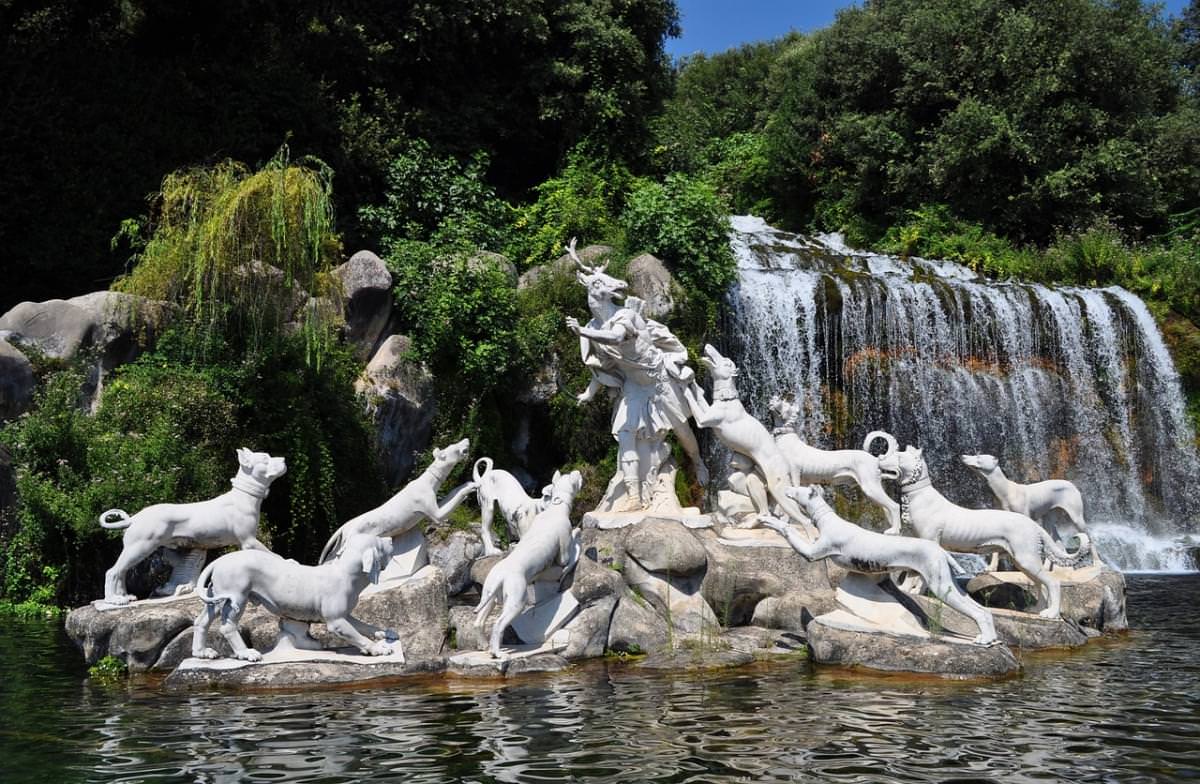 caserta fountain, royal palace of caserta