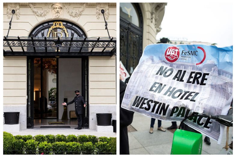 Ritz and Palace: one with the most expensive suite in Madrid and the other with cuts in the staff