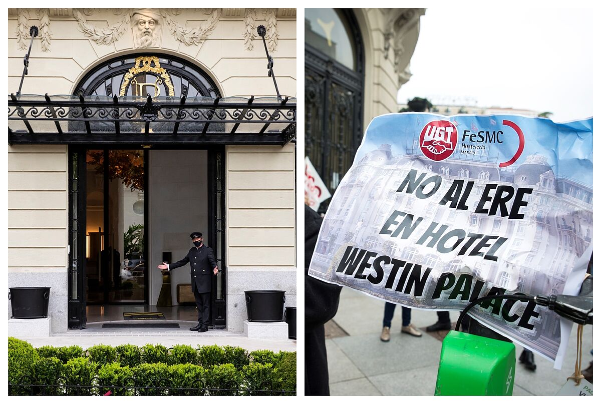 Ritz and Palace: one with the most expensive suite in Madrid and the other with cuts in the staff