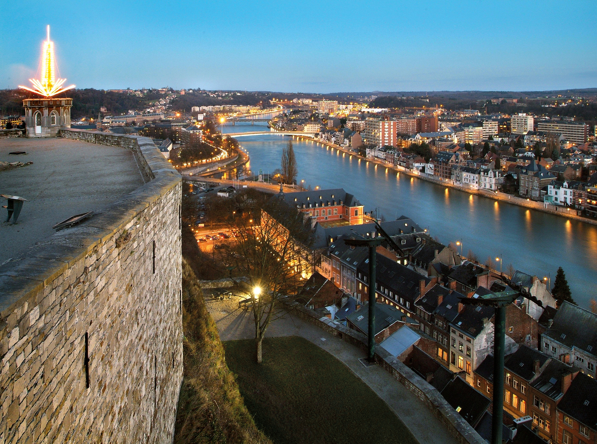 View of Dinant City from Namur Citadel.