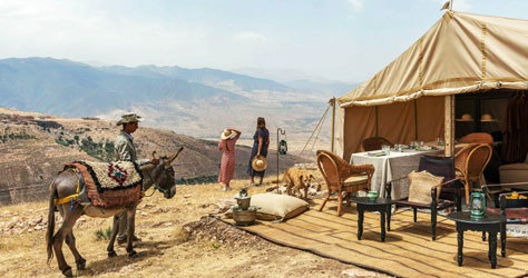 Luxury camping in the middle of the Agafay desert.